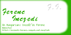 ferenc inczedi business card